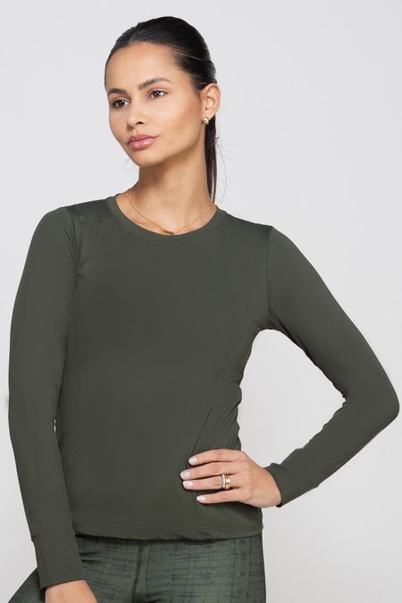 102243 blusa manga longa feminina poliamida tons verde militar taquion 001