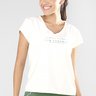 Camiseta Feminina Poliamida Decote V Sports Off White