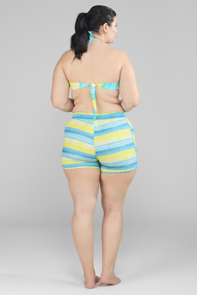 【極美品】LTT AGAVE ACTIVE SHORTS L Shorts solto feminino Nuances estampa agave Taquion