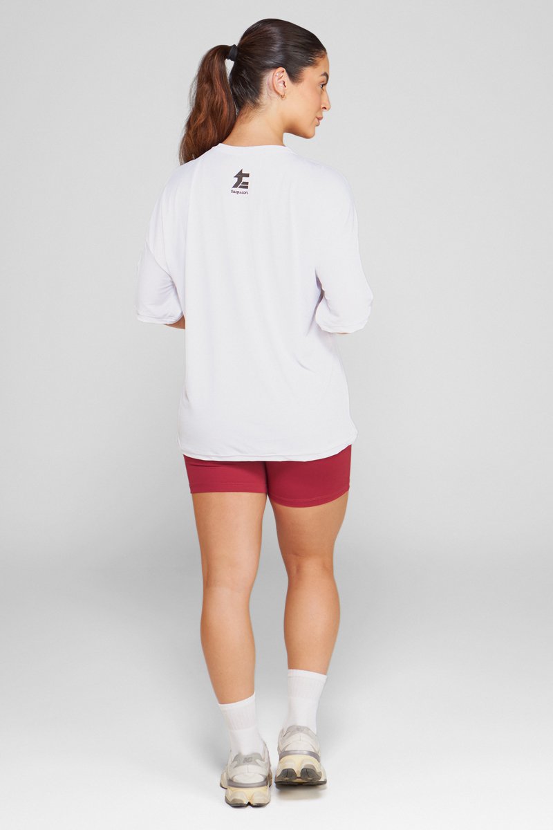 Camiseta feminina poliamida over Origem branco Taquion