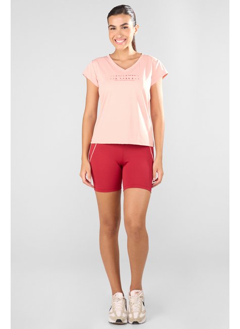 4 102413 camiseta feminina poliamida decote v sports rosa bebe taquion