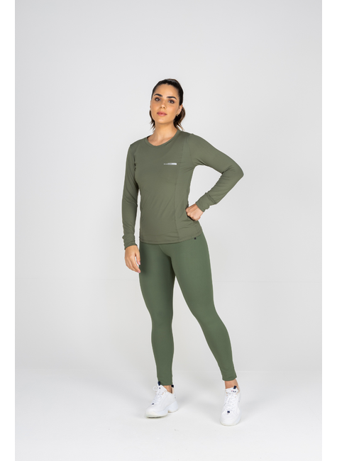 5 102214 blusa manga longa feminina poliamida nuances verde militar taquion