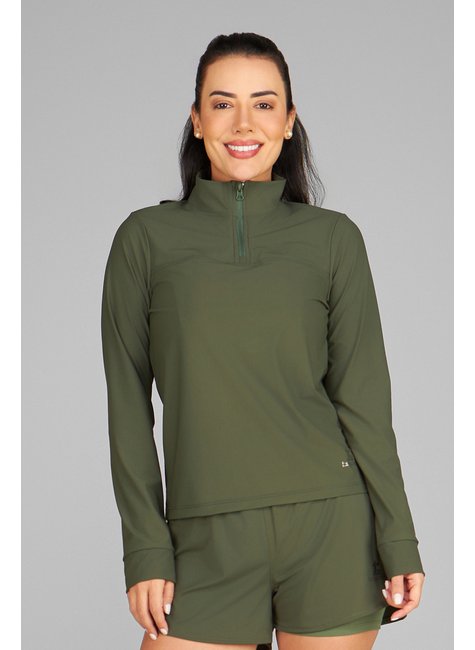 1 102574 blusa manga longa feminina gola alta verde militar taquion