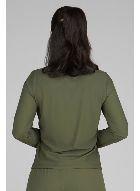 5 102574 blusa manga longa feminina gola alta verde militar taquion