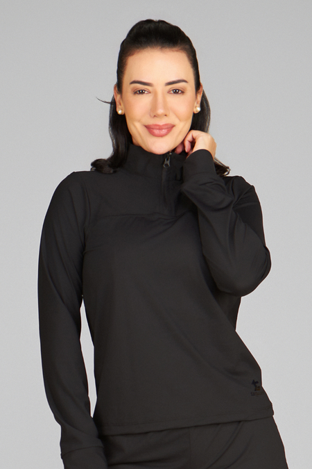 Blusa manga longa feminina poliamida abertura Origem branca Taquion