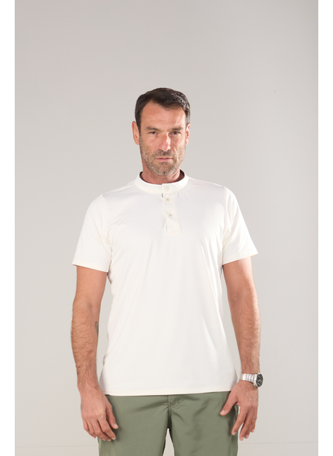 Camiseta Masculina Poliamida Polo Gola Padre Sports Off White